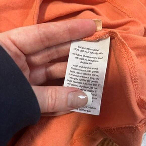 Tommy Jeans Orange Logo Short Sleeve Crop Top Size Medium - Picture 3 of 5